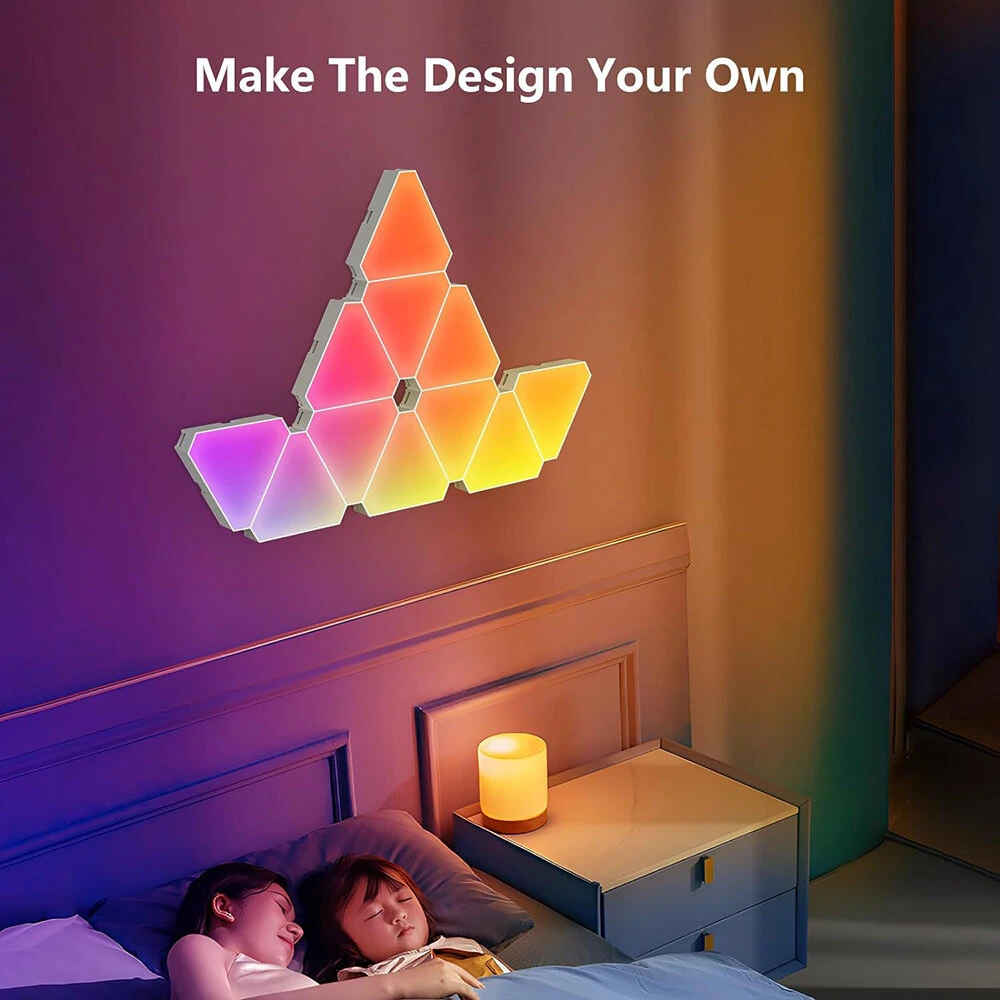 (image for) LIXINCORDA Smart RGBIC LED Triangle Light Panels Music Sync APP/Remote/Voice Control With Alexa & Google Wall Art & Room Decor